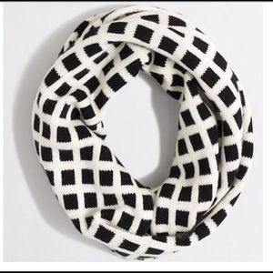 NWT! J Crew Wool Blend Windowpane Infinity Scarf